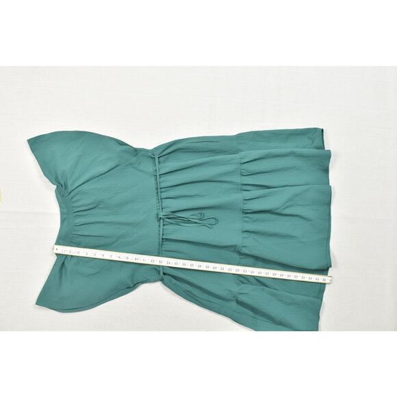 Calvin Klein Women Green Tiered Ruffled Midi Dress Fit & Flare Size 2 Polyester - Picture 4 of 8